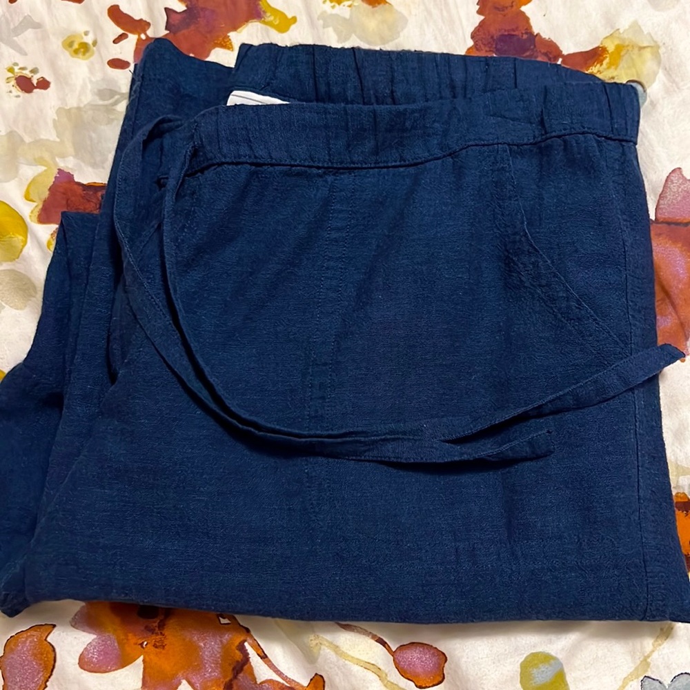 GUC Liz Claiborne Navy Linen Blend Pants Size L